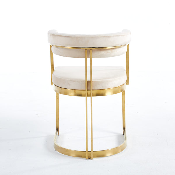 SANDRO DINING CHAIR CREAM AND GOLD