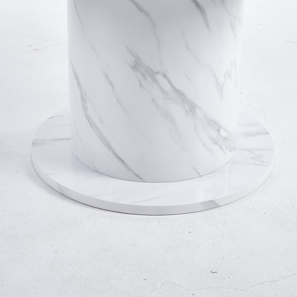 OLIVIA MARBLE EFFECT ROUND DINING TABLE