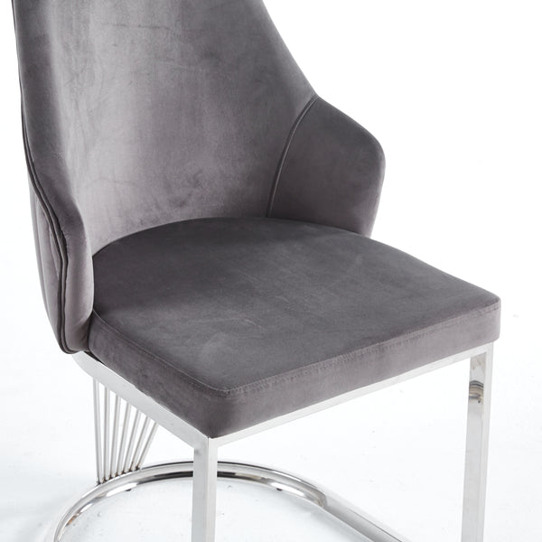 Lanvin Grey Velvet Dining Chair