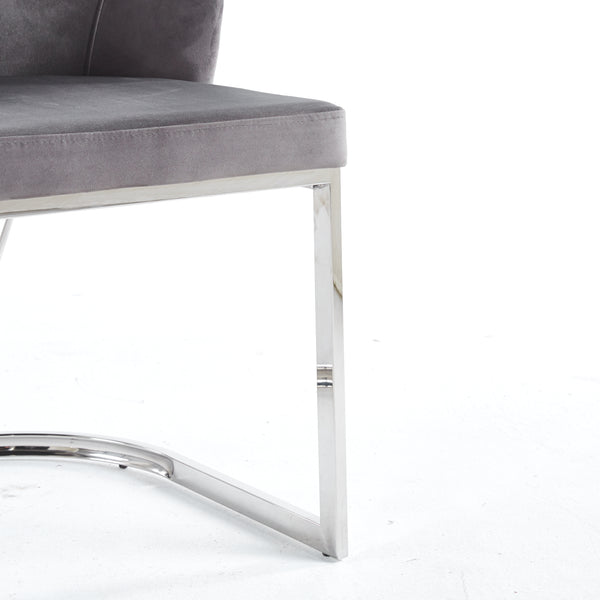 Lanvin Grey Velvet Dining Chair