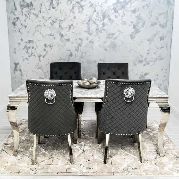 Tiffany Grey Dining Set With Grey Bentley Chairs - Various Sizes Available