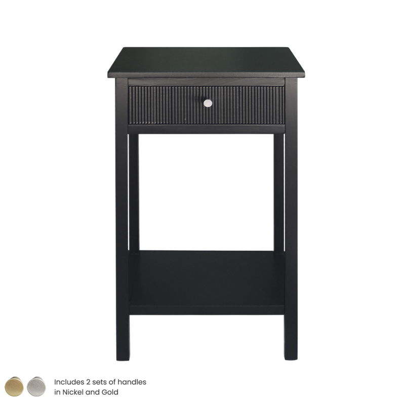 LONDON BLACK WOOD SIDE TABLE Lush Interiors