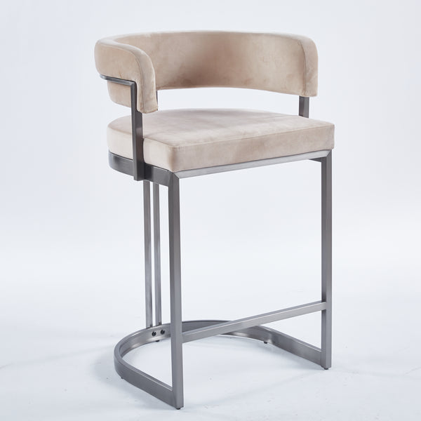 SANDRO BARSTOOL TITANIUM AND CREAM