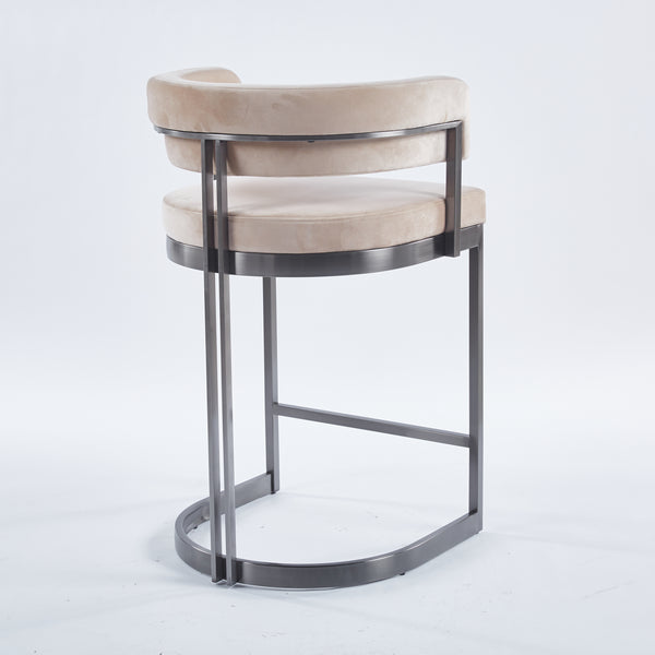 SANDRO BARSTOOL TITANIUM AND CREAM