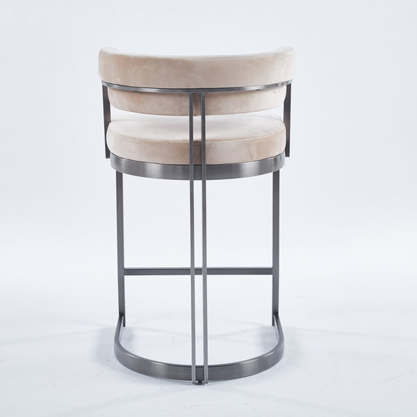 SANDRO BARSTOOL TITANIUM AND CREAM