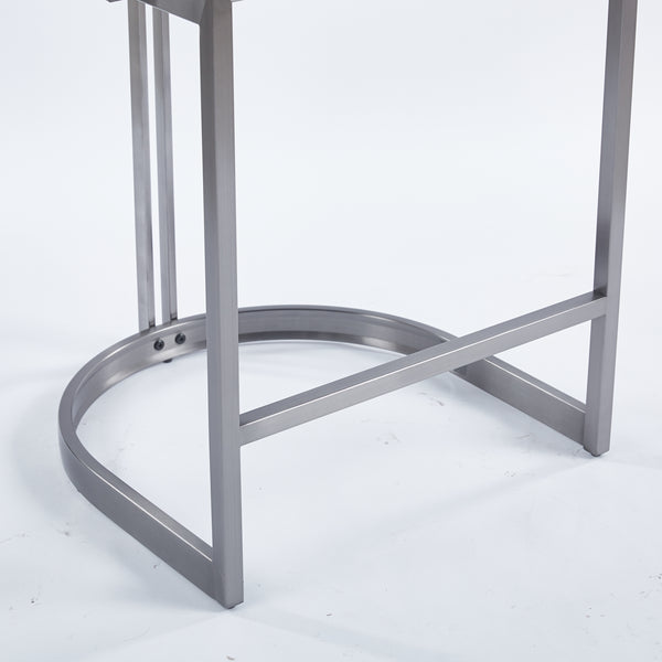 SANDRO BARSTOOL TITANIUM AND CREAM