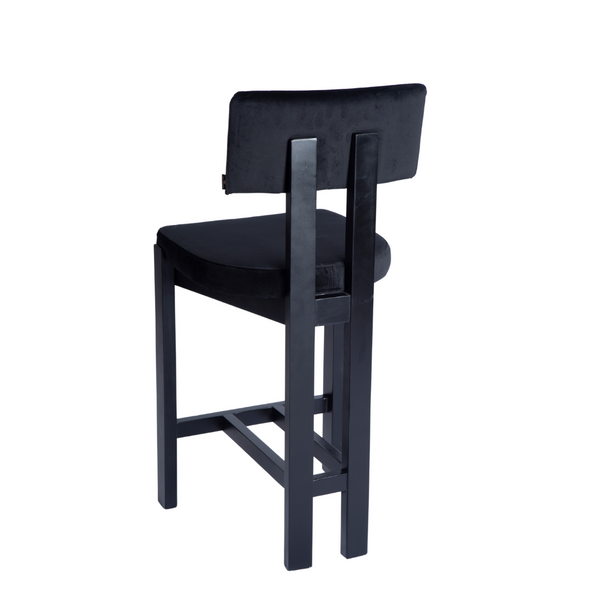 Anna Black Velvet Barstool