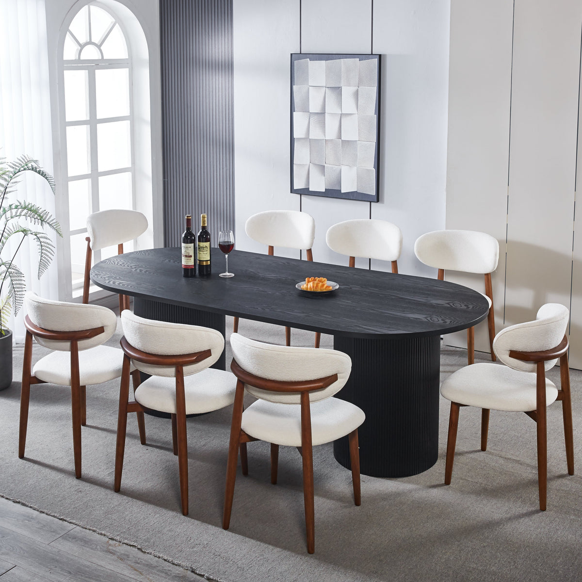 Luna Black Wood Oval Dining Table – Lush Interiors