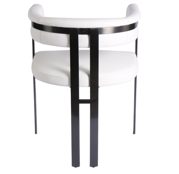 Fara White Leather Dining Chair