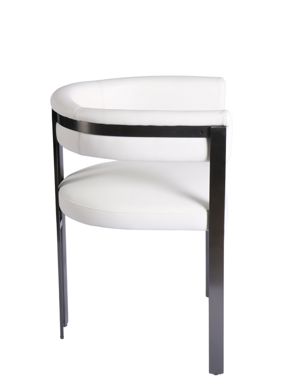 Fara White Leather Dining Chair