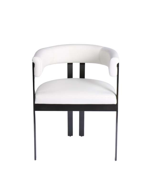 Fara White Leather Dining Chair