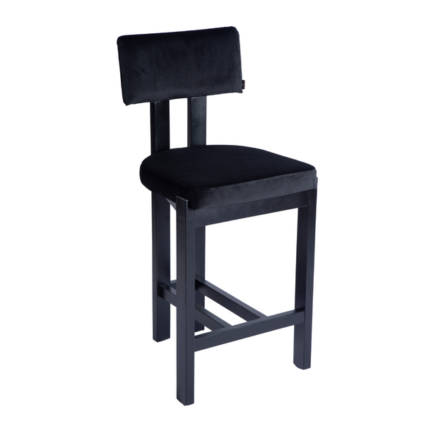 Anna Black Velvet Barstool