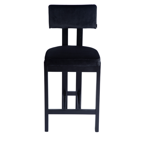 Anna Black Velvet Barstool