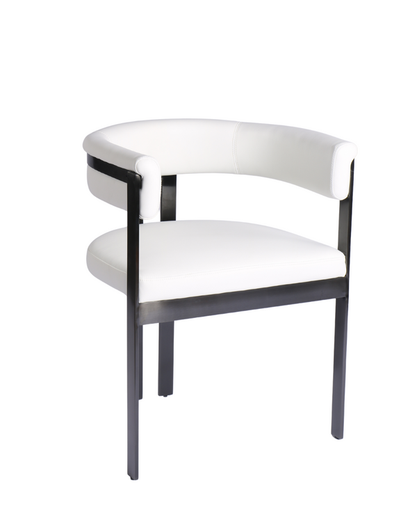 Fara White Leather Dining Chair