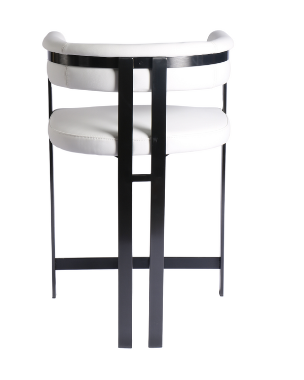 Fara White Leather Barstool