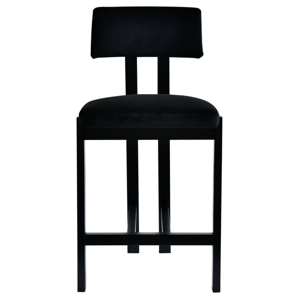 Anna Black Velvet Barstool