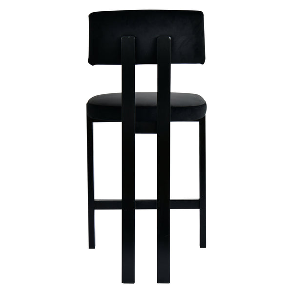 Anna Black Velvet Barstool