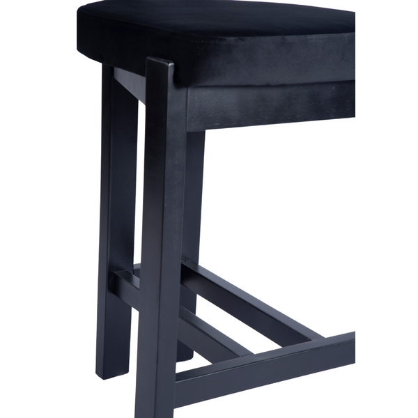 Anna Black Velvet Barstool