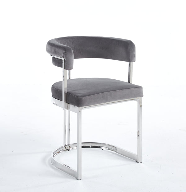 SANDRO DINING CHAIR GREY AND SILVER