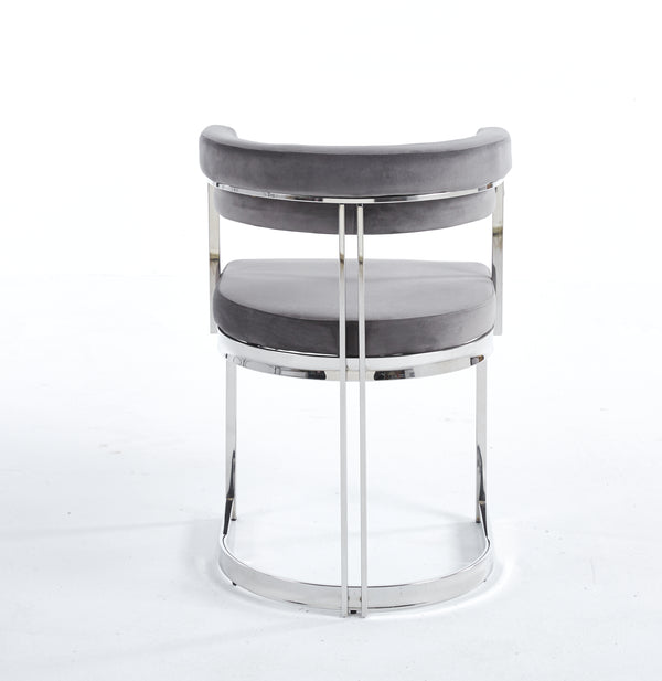 SANDRO DINING CHAIR GREY AND SILVER