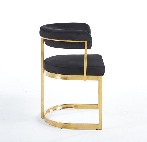 SANDRO DINING CHAIR BLACK AND GOLD