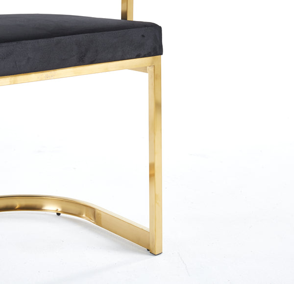 SANDRO DINING CHAIR BLACK AND GOLD
