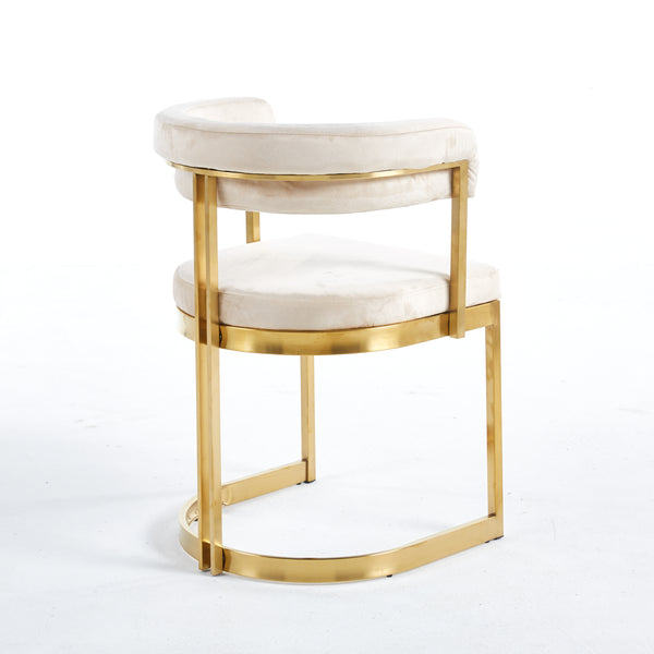 SANDRO DINING CHAIR CREAM AND GOLD
