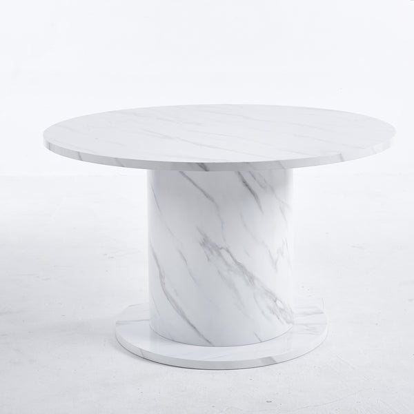 OLIVIA MARBLE EFFECT ROUND DINING TABLE