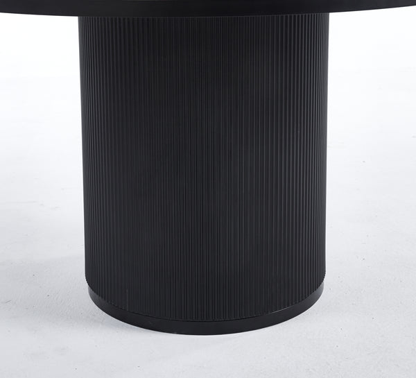 Luna Black Wood Round Dining Table