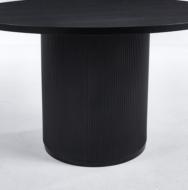 Luna Black Wood Round Dining Table