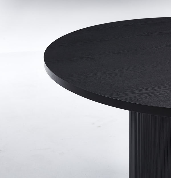 Luna Black Wood Round Dining Table