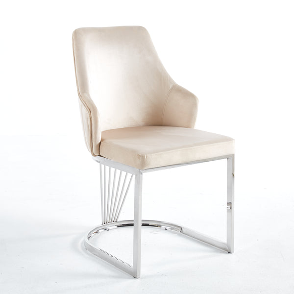*pre-order* Lanvin Cream & Silver Velvet Dining Chair