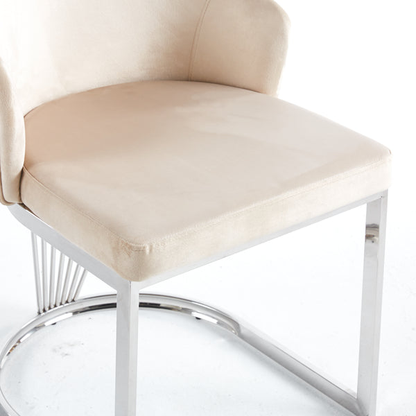 *pre-order* Lanvin Cream & Silver Velvet Dining Chair