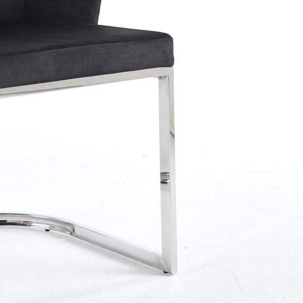 Lanvin Black & Silver Velvet Dining Chair
