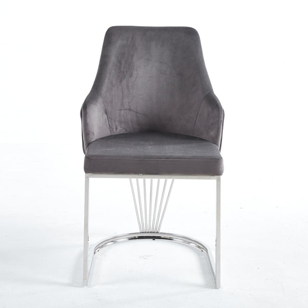 PRE-ORDER Lanvin Grey Velvet Dining Chair