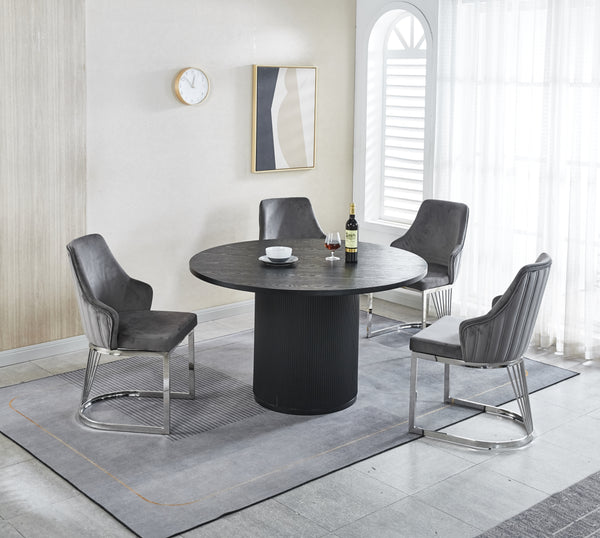 PRE-ORDER Lanvin Grey Velvet Dining Chair