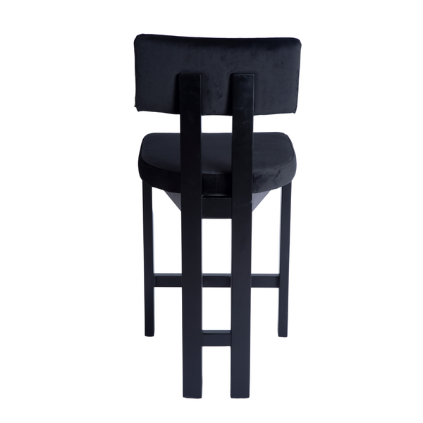 Anna Black Velvet Barstool