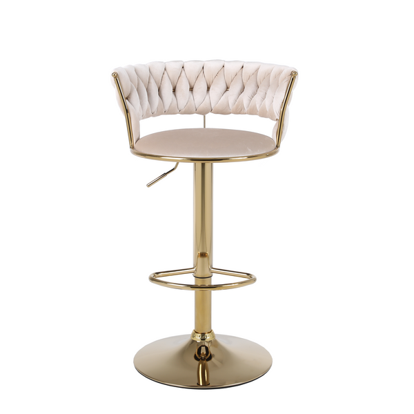 Carmella Cream & Gold Barstool