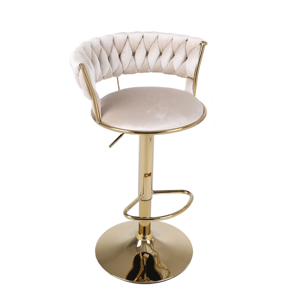 Carmella Cream & Gold Barstool