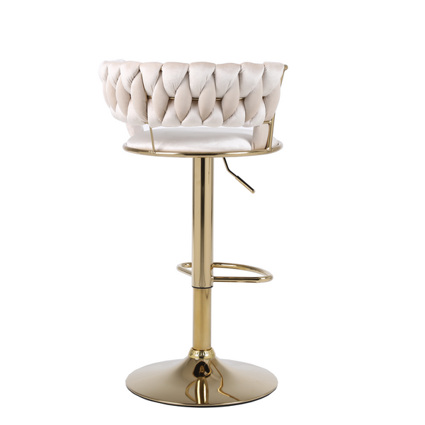 Carmella Cream & Gold Barstool