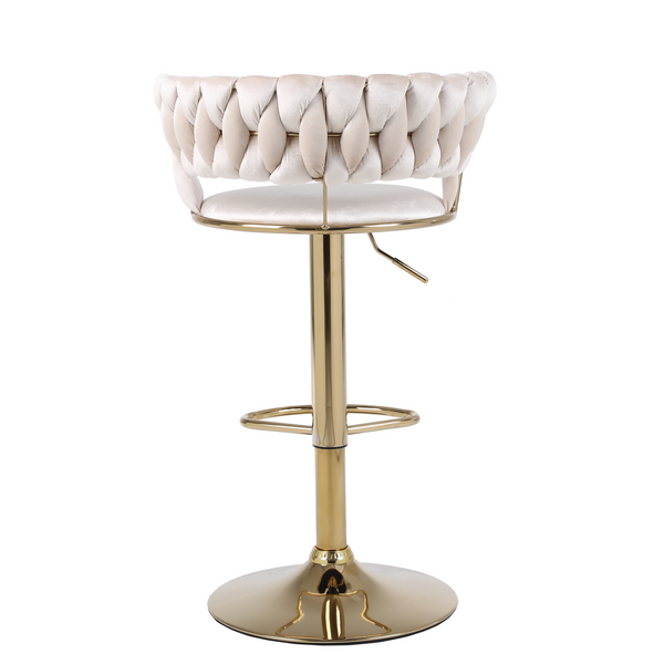 Carmella Cream & Gold Barstool