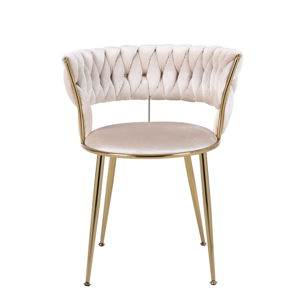 Carmella Cream & Gold Dining Chair