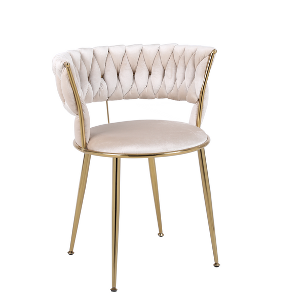 Carmella Cream & Gold Dining Chair