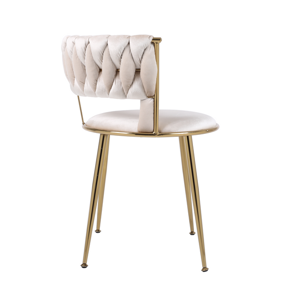 Carmella Cream & Gold Dining Chair