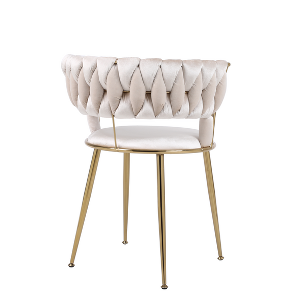 Carmella Cream & Gold Dining Chair