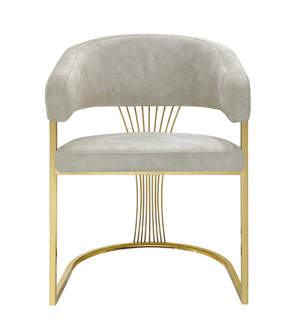 Perano Cream & Gold Velvet Dining Chair