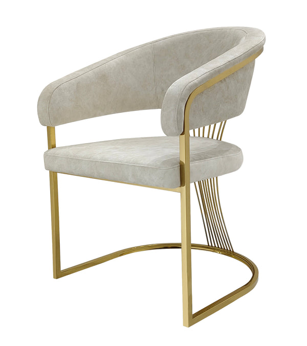 Perano Cream & Gold Velvet Dining Chair