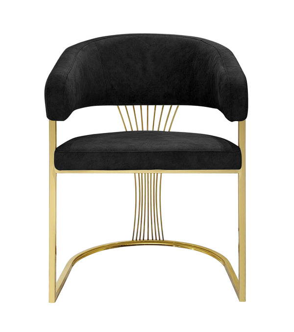 Perano Black & Gold Velvet Dining Chair