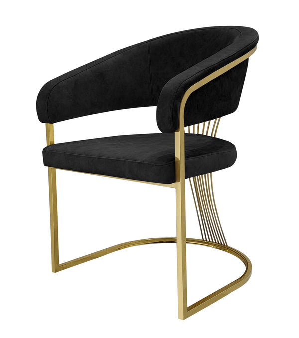 Perano Black & Gold Velvet Dining Chair