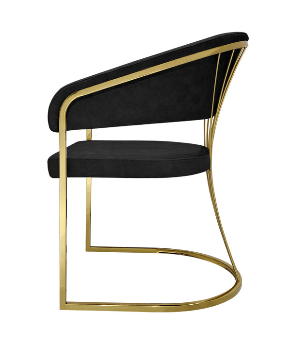 Perano Black & Gold Velvet Dining Chair